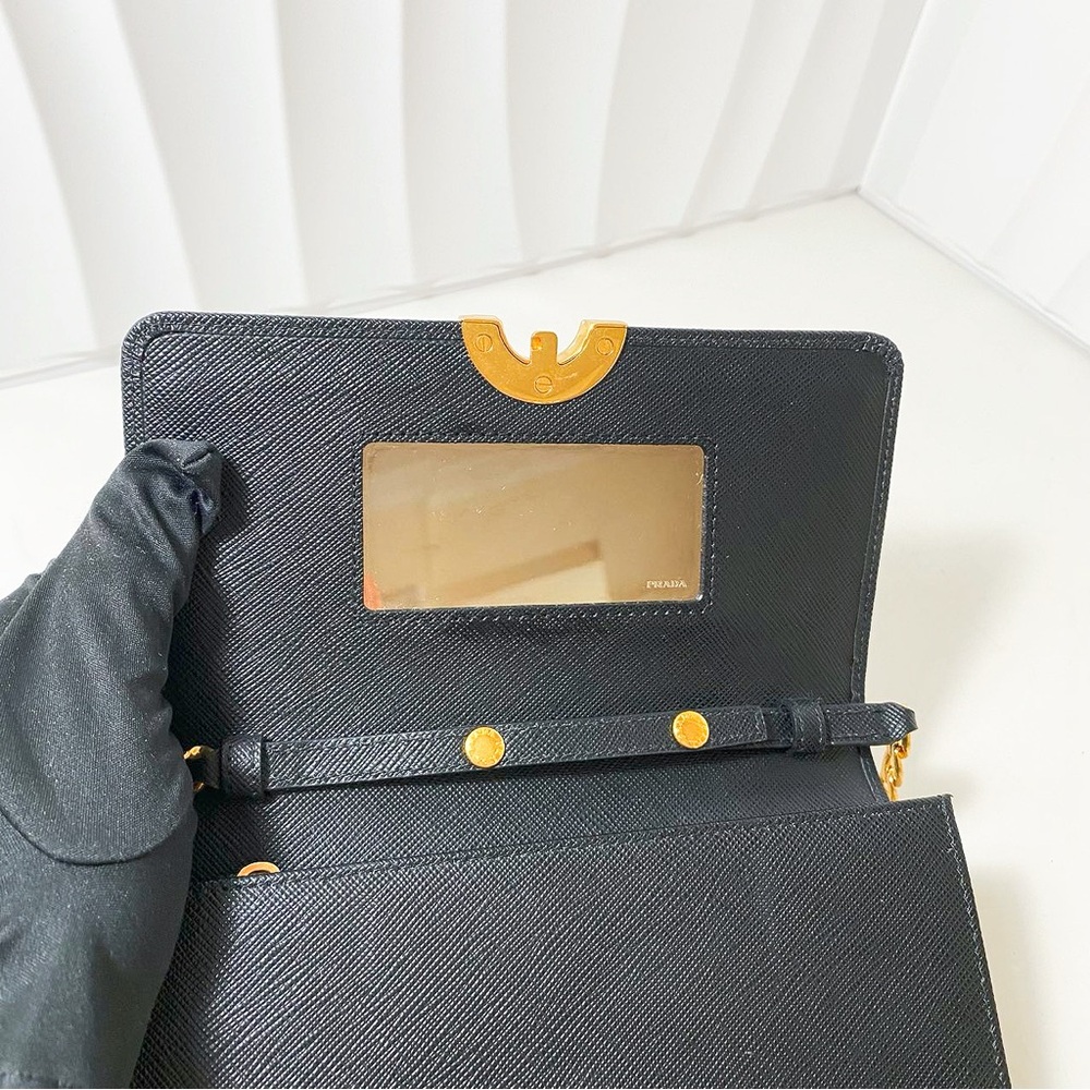 Prada Black Crossbody Bag with Gold Chain - Picture 7 of 13